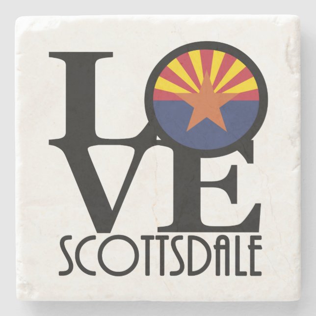 LOVE Scottsdale Arizona Stone Coaster (Front)
