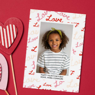 LOVE SCRIPT COLLAGE PHOTO CLASSROOM VALENTINES CARD