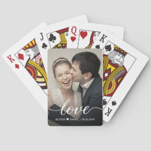 Love script Custom Photo Wedding favors Playing Cards