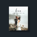 Love Script Handwritten Personalised Wedding Photo Canvas Print<br><div class="desc">This design printed Love Script Handwritten Personalised Wedding Photo Canvas Print that can be customised with your text. Please click the "Customise it" button and use our design tool to modify this template. Check out the Graphic Art Design store for other products that match this design!</div>