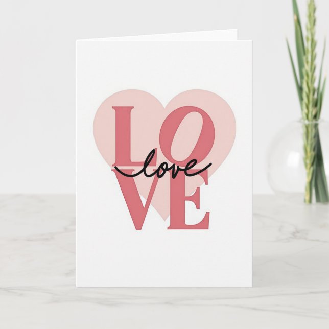 Love Script Heart Card (Front)