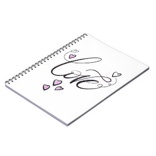 Love Script Journal   Minimalist Heart Spiral Note