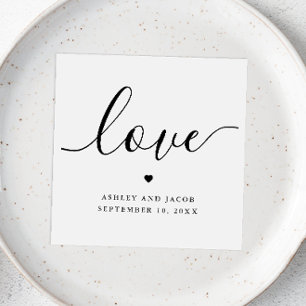 Love Script   Minimalist Elegant Romantic Wedding Napkin