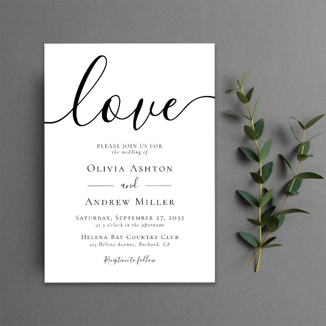 Love Script Modern Wedding Invitation (Creator Uploaded)
