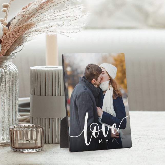 Love Script Overlay Couples Personalised Photo Plaque (Creator Uploaded)
