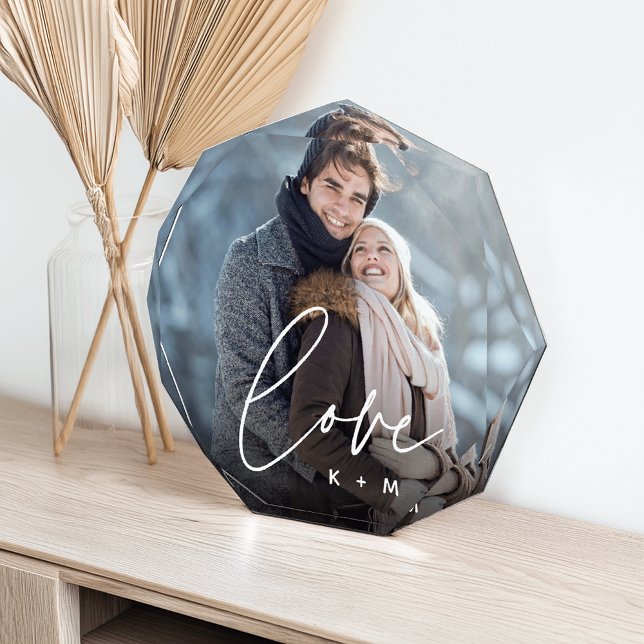 Love Script Overlay Personalised Couples Photo Block (Creator Uploaded)