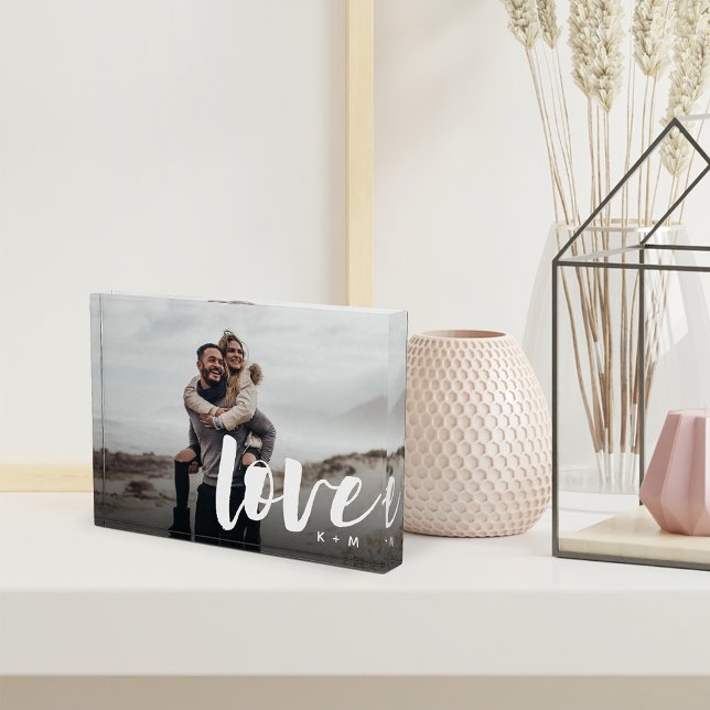 Love Script Overlay Personalised Couples Photo Block (Creator Uploaded)