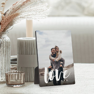 Love Script Overlay Personalised Couples Photo Plaque