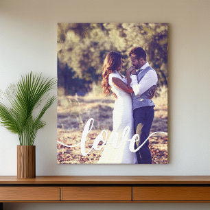 Love Script Overlay Photo Canvas Print