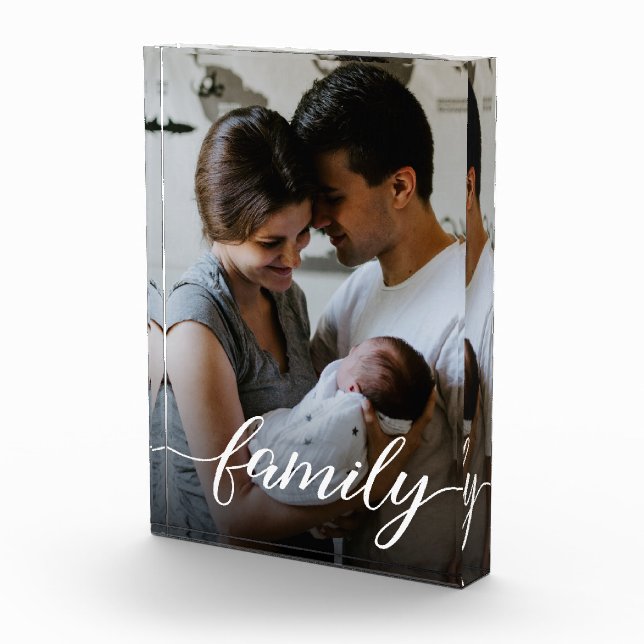 Love Script Personalised Family Photo Block (Right)
