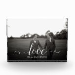 Love Script Picture Simple Calligraphy Gay Wedding Photo Block<br><div class="desc">Love themed photo block featuring full bleed picture and simple script calligraphy. Easily personalise with your text and favourite photo.</div>