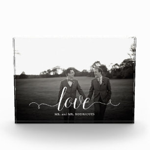 Love Script Picture Simple Calligraphy Gay Wedding Photo Block