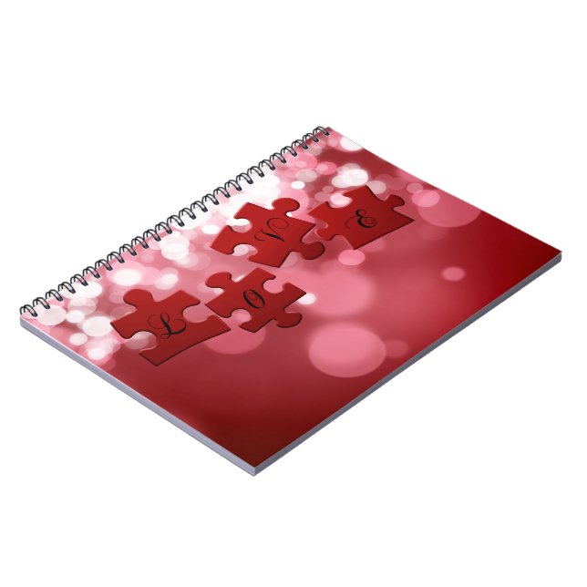 Love Script Puzzle Pieces Notebook (Left Side)