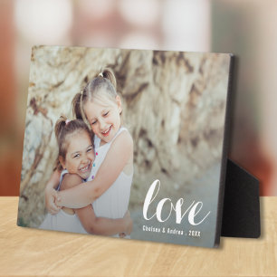 LOVE Script Tabletop Easel Photo Plaque