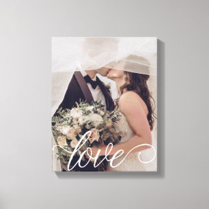Love Script Wedding Canvas Print