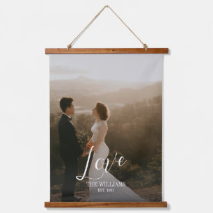 Love Script Wedding Photo Wall Tapestry