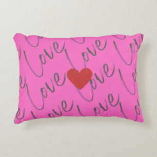Love Script with Heart Decorative Cushion