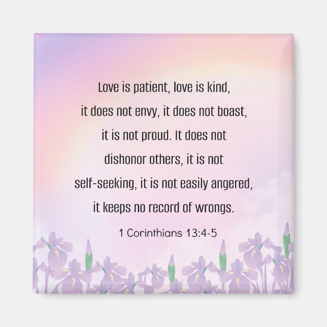 LOVE - Scripture, 1 Corinthians 13 4-5, Magnet (Front)