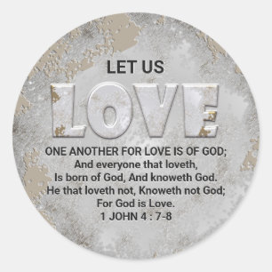Love Scripture Classic Round Sticker