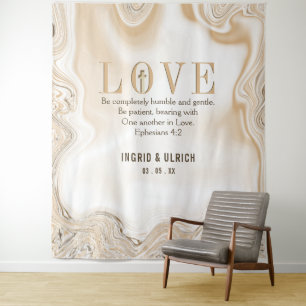Love Scripture Ephesians 4:2 Wedding Backdrop Tapestry
