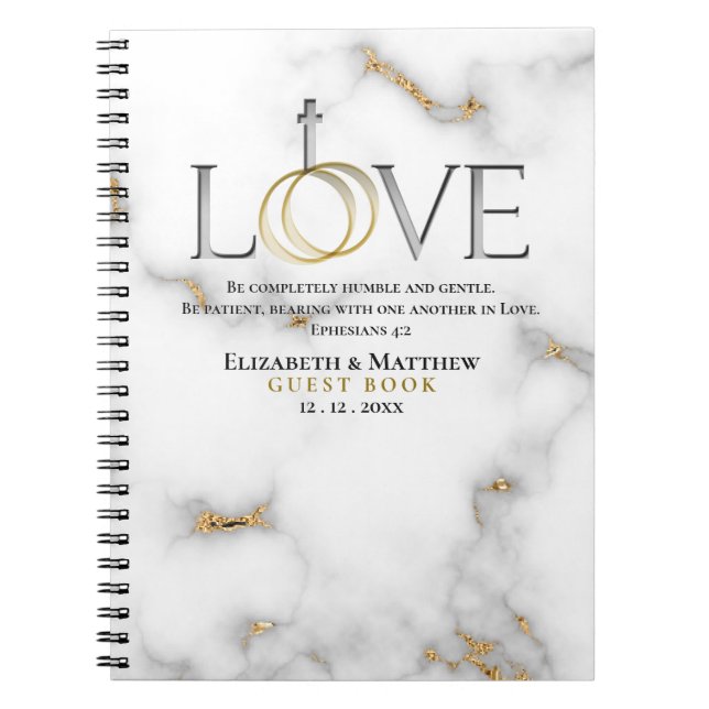 Love Scripture Ephesians 4:2 Wedding Guest Book (Front)