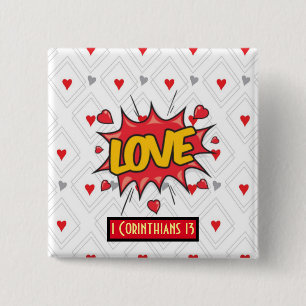 Love Scripture Square Button