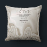 Love Scripture Verse Ephesians 4:2 Wedding Cushion<br><div class="desc">Word Love on Marble Swirl.</div>