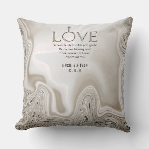 Love Scripture Verse Ephesians 4:2 Wedding Cushion