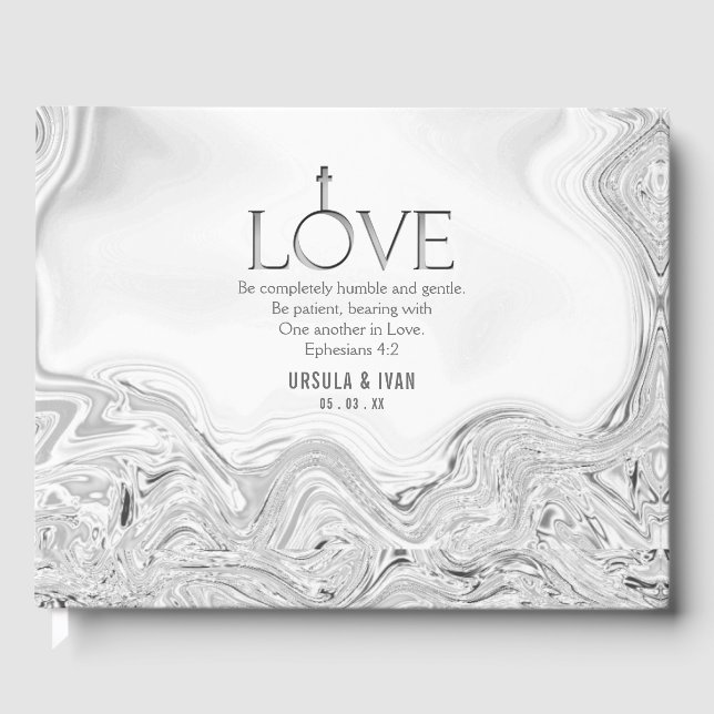 Love Scripture Verse Ephesians 4:2 Wedding Guest Book (Front)