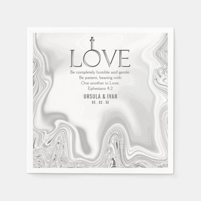 Love Scripture Verse Ephesians 4:2 Wedding Napkin (Front)