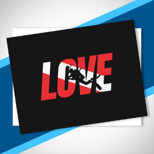 Love, Scuba Diver Gift Diver Down Flag Diving Postcard