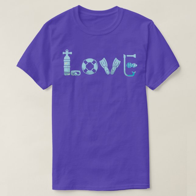 Love Scuba Diving Freediving Ocean Dive Gear Diver T-Shirt (Design Front)