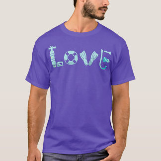 Love Scuba Diving Freediving Ocean Dive Gear Diver T-Shirt
