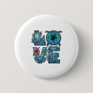 Love Sea Turtle Earth Tropical 6 Cm Round Badge