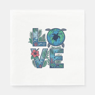 Love Sea Turtle Earth Tropical Napkin