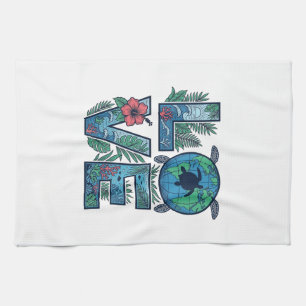 Love Sea Turtle Earth Tropical Tea Towel