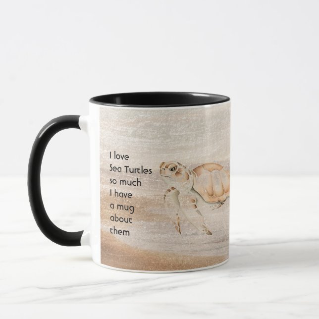 Love Sea Turtles so Much Quote Saying  Mug (Left)