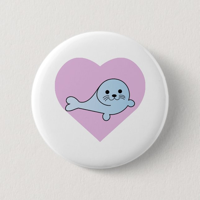 Love Seal 6 Cm Round Badge (Front)