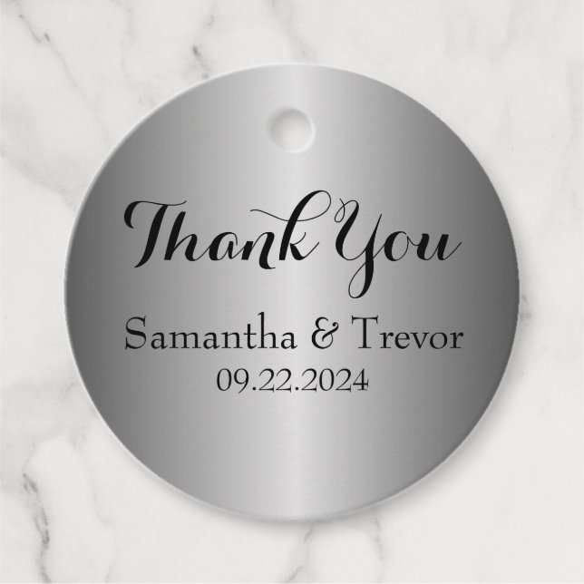 Love Sealed in Silver Favour Tags (Front)