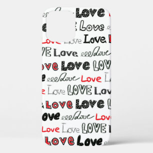 Love Seamless pattern. Love hand written lettering iPhone 12 Case