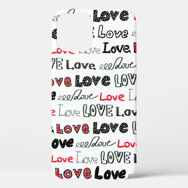 Love Seamless pattern. Love hand written lettering Case-Mate iPhone Case (Back)