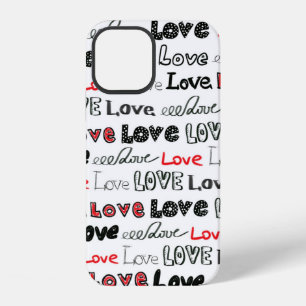 Love Seamless pattern. Love hand written lettering iPhone 12 Case