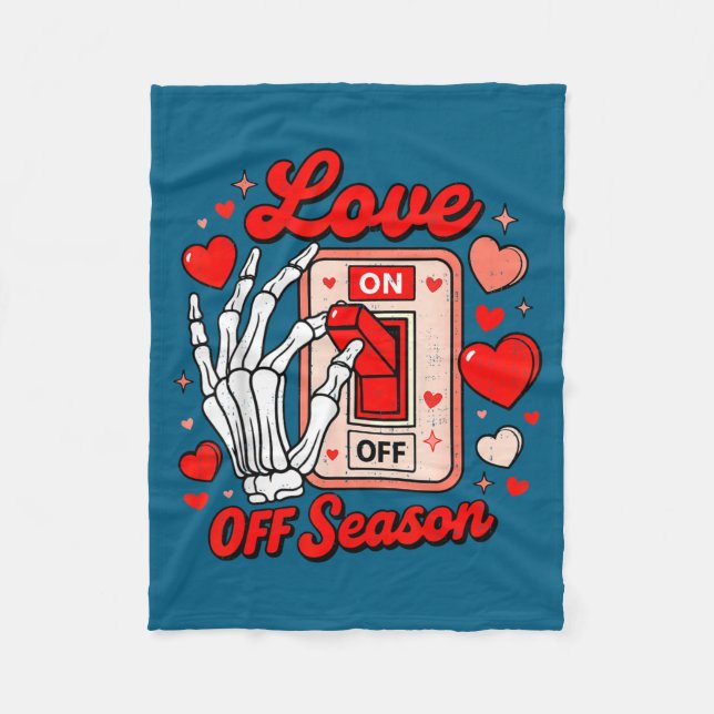 Love Season Skeleton Funny Valentines Day Womens T Fleece Blanket (Front)