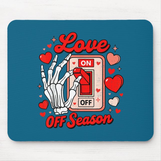 Love Season Skeleton Funny Valentines Day Womens T Mouse Mat (Front)