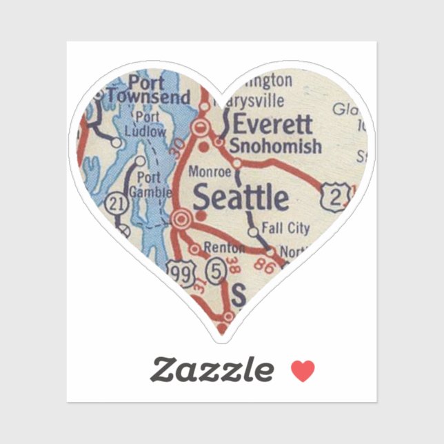 Love Seattle Vintage Map (Sheet)