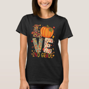 Love Second Grade Happy Fall Thanksgiving Women 2n T-Shirt