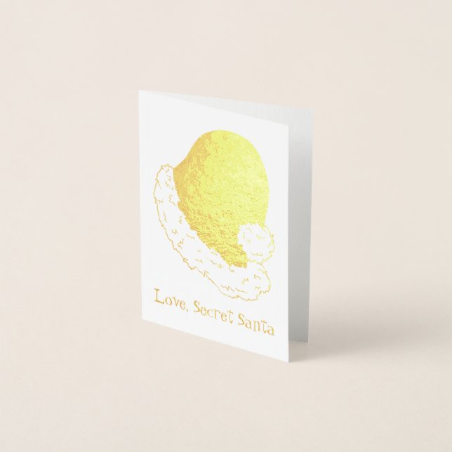 Love, Secret Santa Claus Merry Christmas Gift Xmas Foil Card (Front)