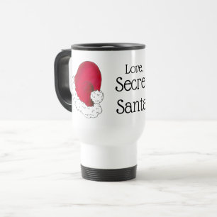 Love, Secret Santa Claus Merry Christmas Red Xmas Travel Mug
