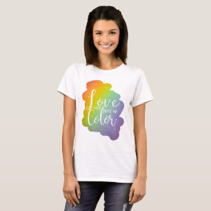 Love Sees No Colour Inspirational Quote Rainbow T-Shirt