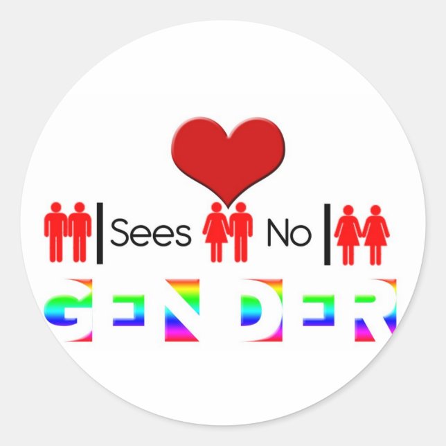 Love sees no gender Stickers (Front)